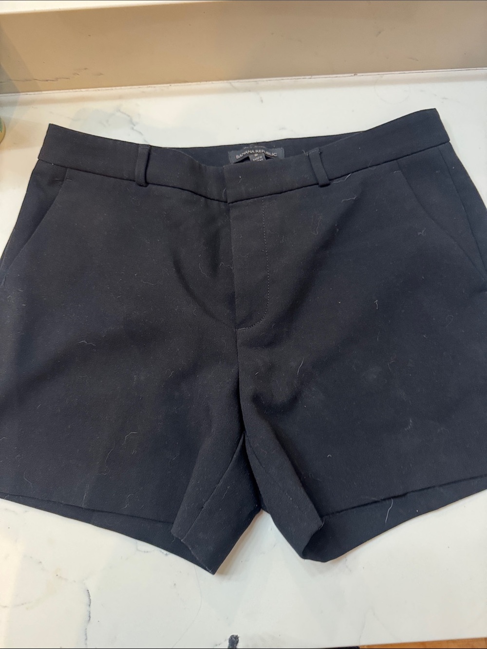Banana Republic Black High-Waist Tailored Shorts